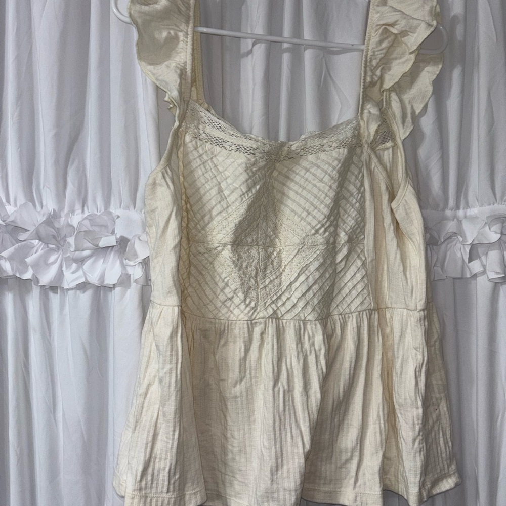 Elegant Cream Sleeveless Top